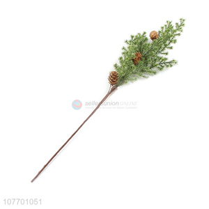 New arrival Christmas ornaments artificial long stem pine cone twigs