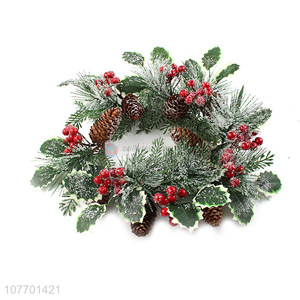 Good quality pine needle Christmas wreath for front door decoration