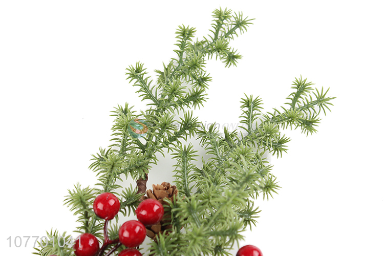 Factory direct sale pinecone red berry Christmas picks Christmas branch