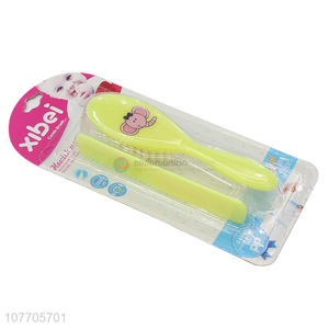 Low price cartoon baby comb and hair brush set