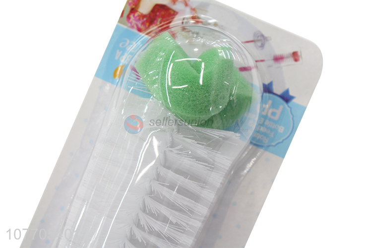 New design plastic handle baby bottle sponge cleaning brush