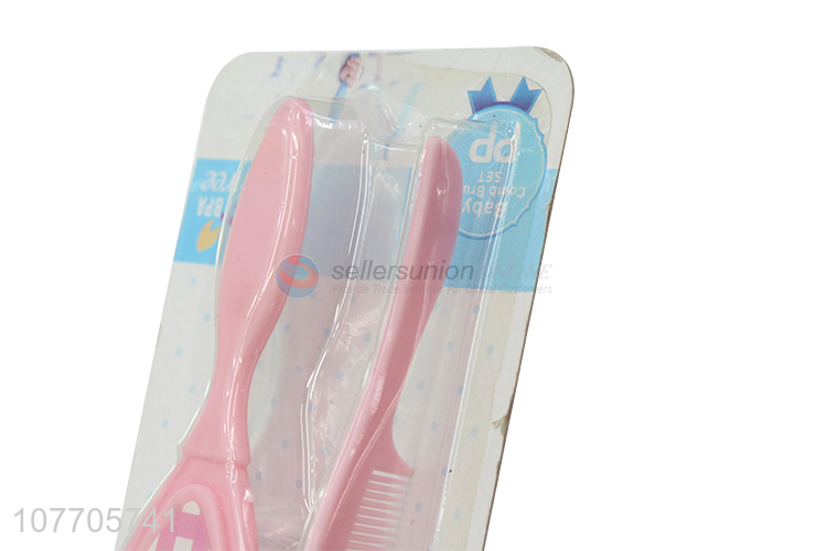 Hot selling cartoon baby comb and hair brush set