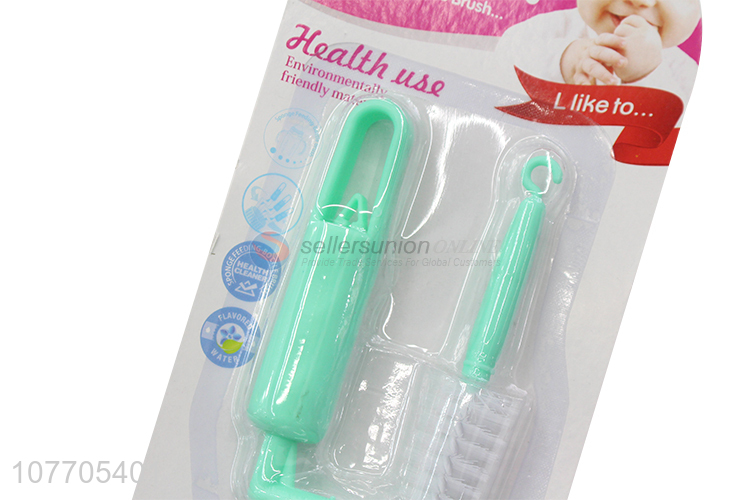 New design plastic handle baby bottle sponge cleaning brush