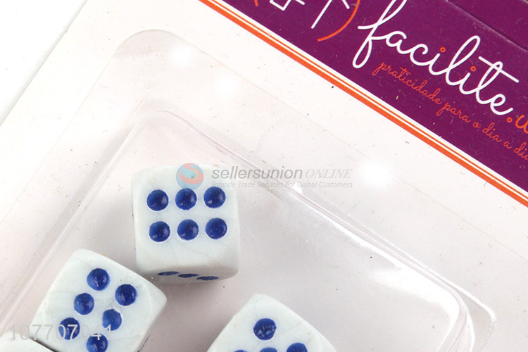 Wholesale white plastic dice KTV/bar Mahjong game rounded dice