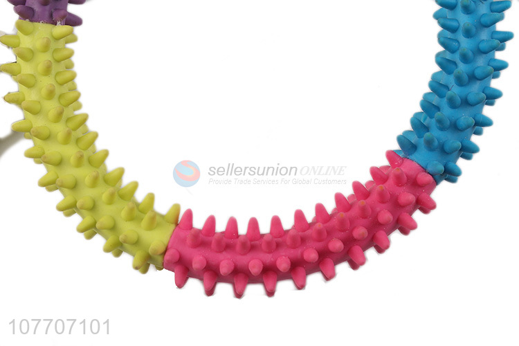 Hot selling colorful thorn ring chew toys for domestic pets