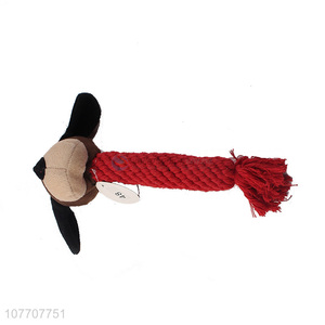 Wholesale pet toy cotton rope dog head molar knot rope toy training toy