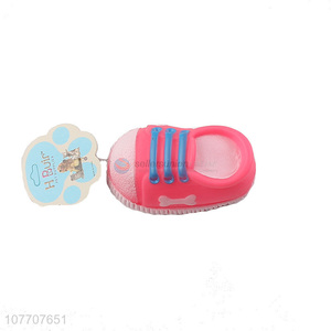 Hot selling pet vinyl shoes toys vent molar chew toys