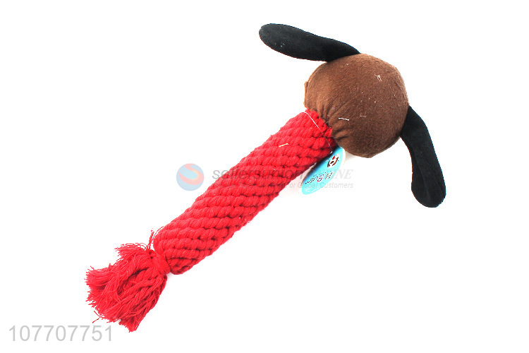 Wholesale pet toy cotton rope dog head molar knot rope toy training toy