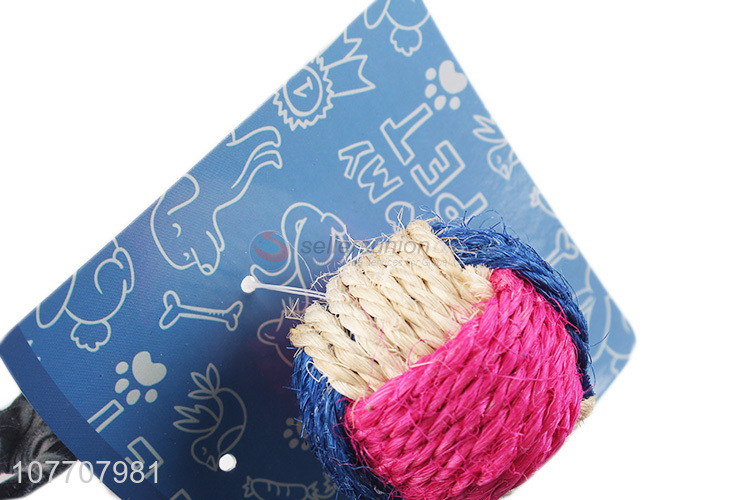 High-quality pet toy plush three-color twine ball pet chew interactive toy