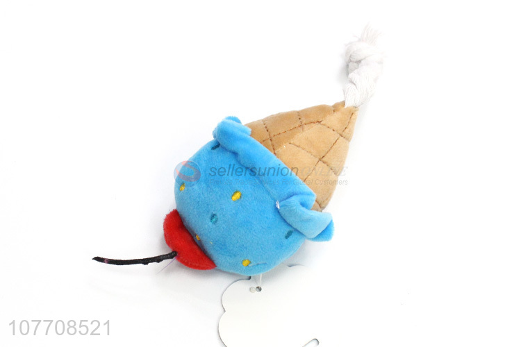 New product low price icecream shape plush chew pets toys