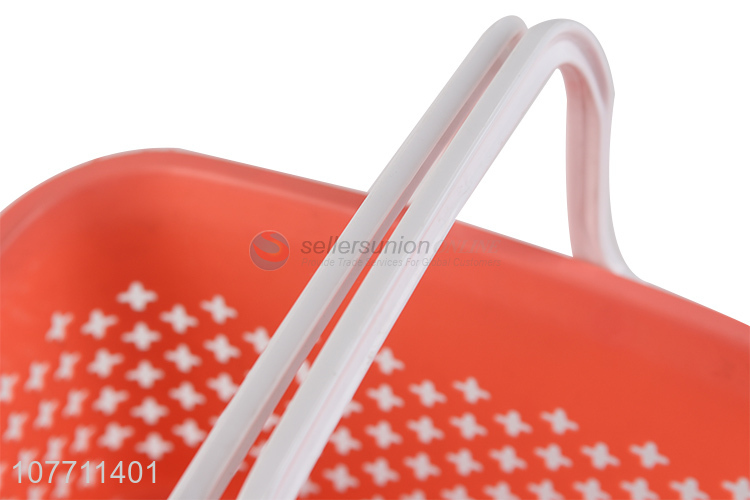 Portable plastic storage basket kitchen fruit basket for sales promotion