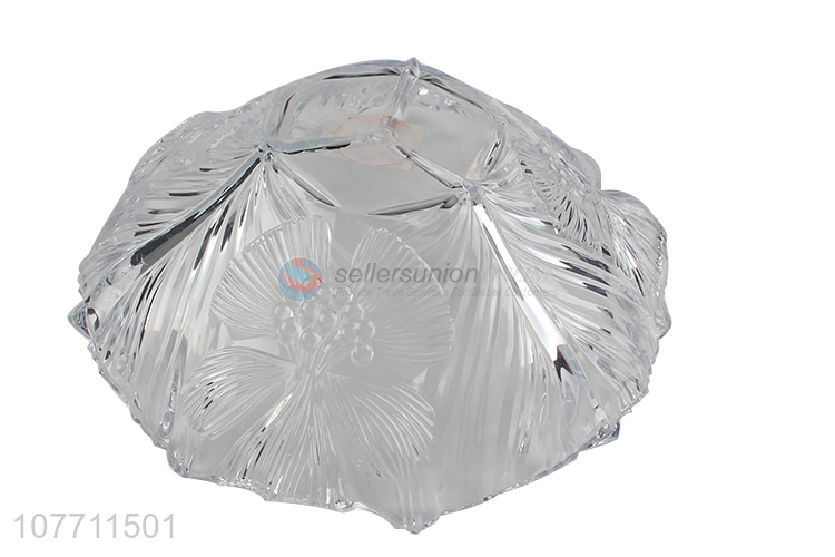 High quality deluxe crystal clear plastic fruit plate fruit dish