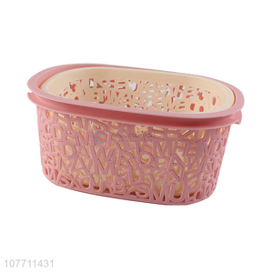 Wholesale creative hollow plastic storage basket kitchen food washing basket