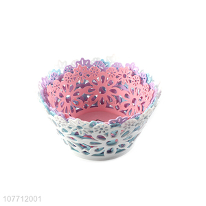 Most popular multicolor pierced multifunctional storage basket for tabletop