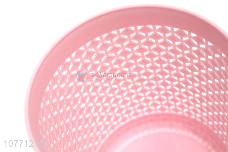 High Quality Pink Plastic Storage Basket Round Pen Container