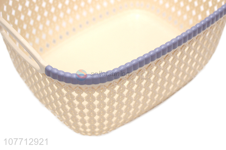 Good Quality Rectangle Plastic Storage Basket With Handle For Sale