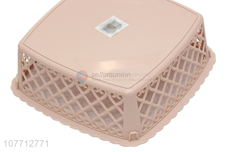 Factory Price Square Plastic Storage Basket For Kitchen And Bathroom