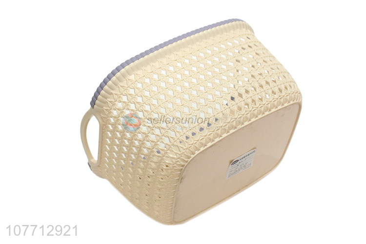 Good Quality Rectangle Plastic Storage Basket With Handle For Sale