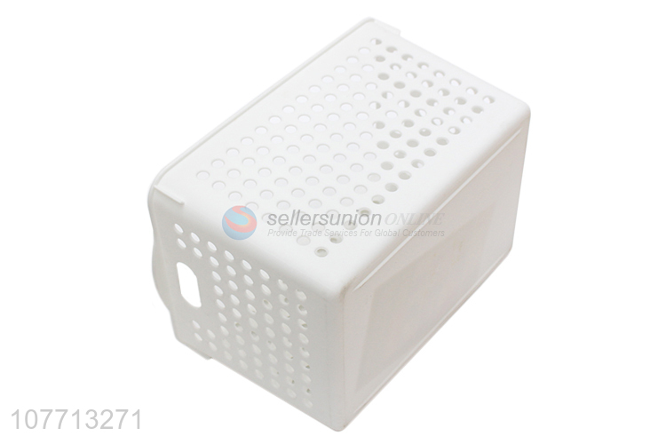 Top Quality Rectangle Plastic Storage Basket With Handle For Sale