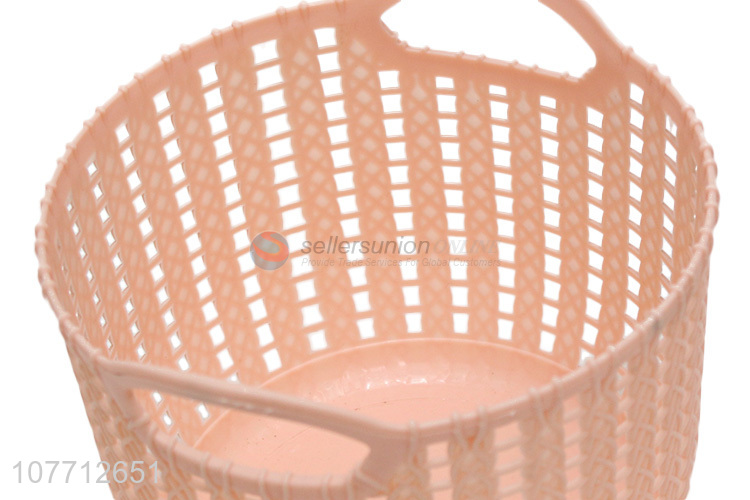 Popular Plastic Storage Basket With Handle For Kitchen And Bathroom