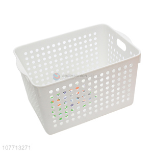 Top Quality Rectangle Plastic Storage Basket With Handle For Sale