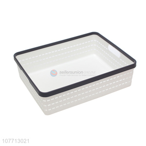 Best Sale Rectangle Plastic Storage Basket With Handle For Household