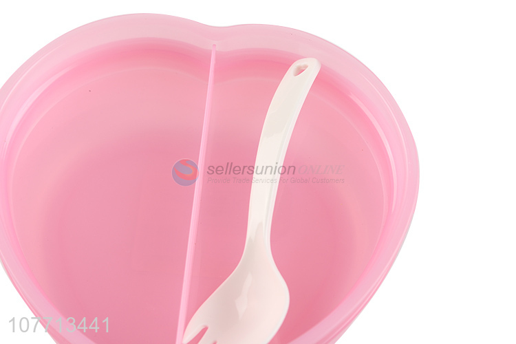 Wholesale portable love lunch box split lunch box with fork