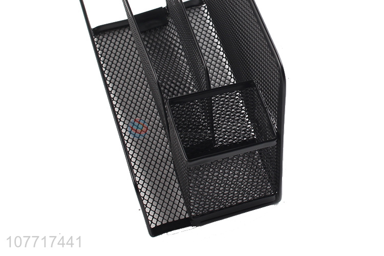 New design desktop storage basket with pen holder integrated file holder