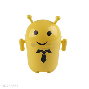 New arrival cute design yellow mini trash bin can