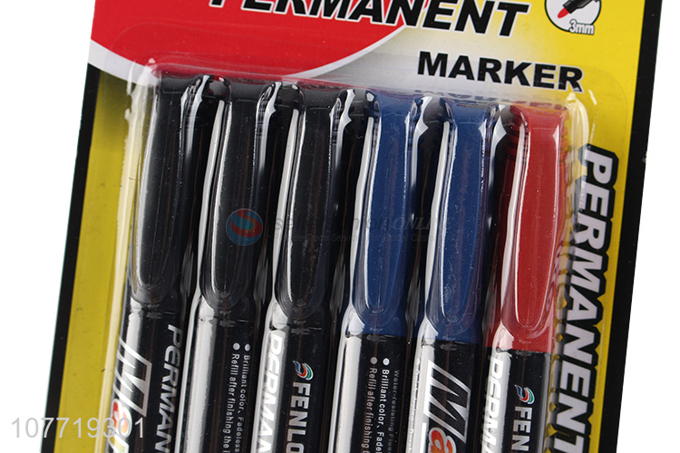 Hot Sale 6 Pieces Permanent Marker Marking Pen Set