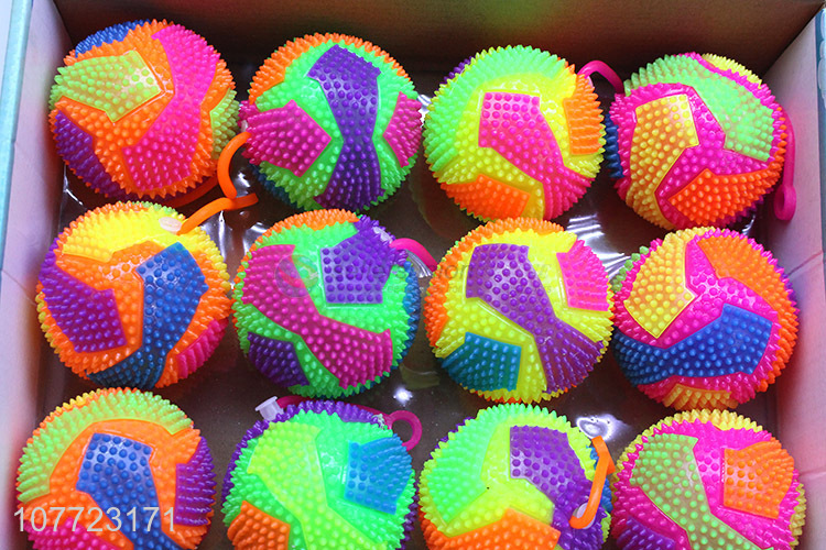 Hot sale popular flash elastic hedgehog ball glow flash ball