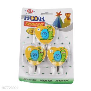 China manufacturer 3 pieces cartoon sticky hooks wall hook hanger