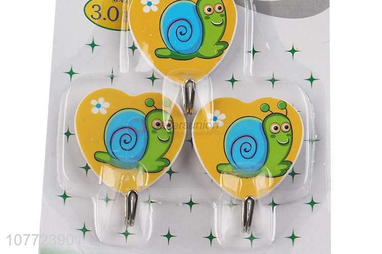 China manufacturer 3 pieces cartoon sticky hooks wall hook hanger