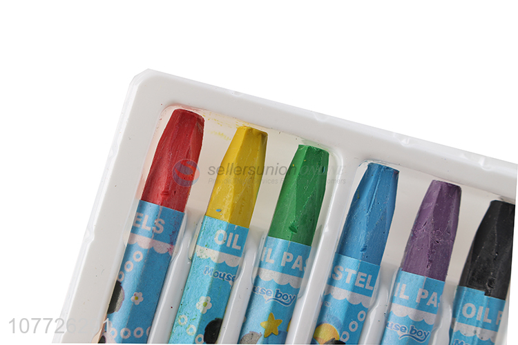 Low price 6 colors drawing oil pastels kids wax crayon set