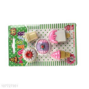 Recent products 3d dessert shape rubber erasers pencil erasers stationery