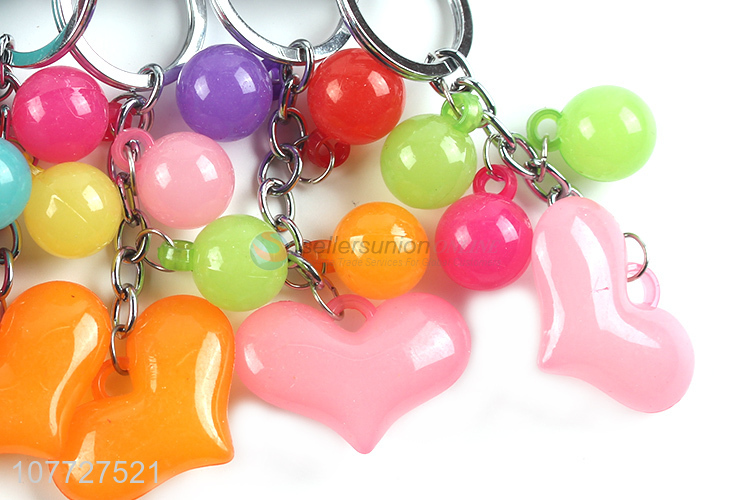 New products colorful puffy heart key chain acrylic key chain