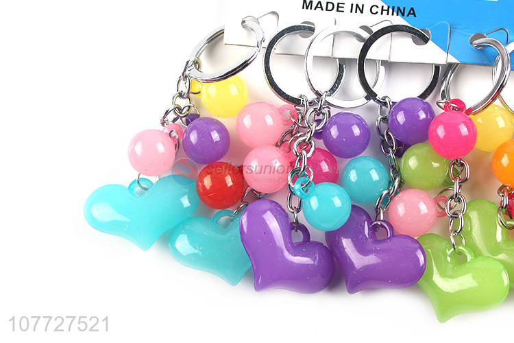 New products colorful puffy heart key chain acrylic key chain