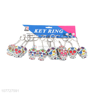 New arrival custom printing acrylic skull key chain keyring bag pendant