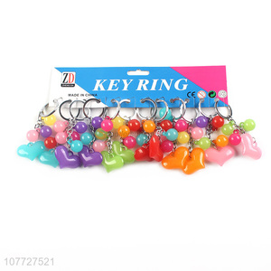 New products colorful puffy heart key chain acrylic key chain