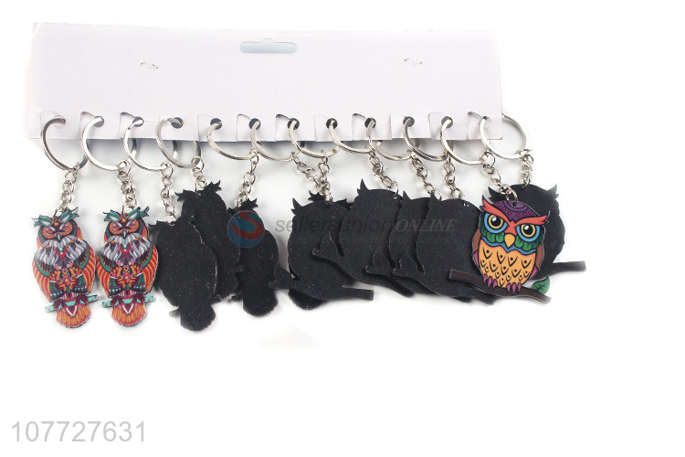 Top seller custom printing pvc owl key chain bag pendant gift