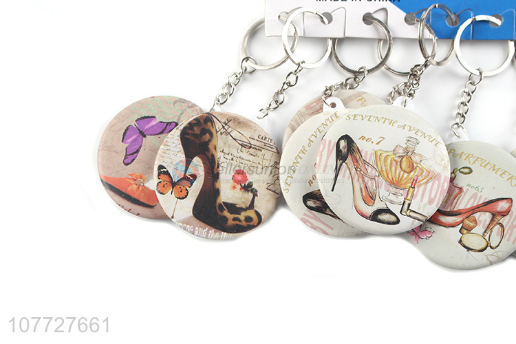 Good sale custom printing single sided makeup mirror key chain