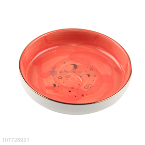 Design simple and popular white background orange starry ceramic tableware