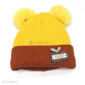 Competitive price toddler children winter cap knitting beanie hat