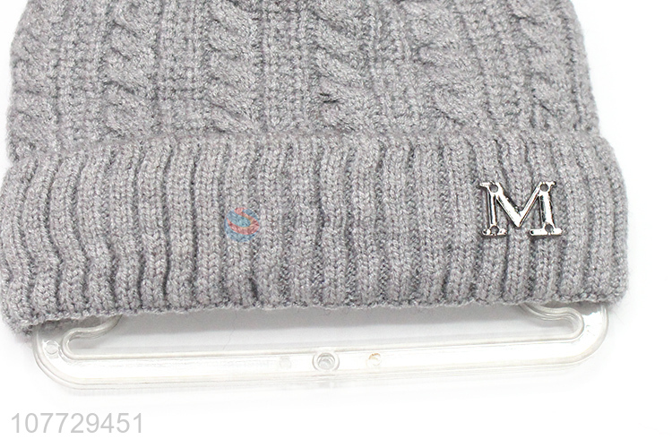 Factory direct sale kids winter pompom hat toddler beanie cap