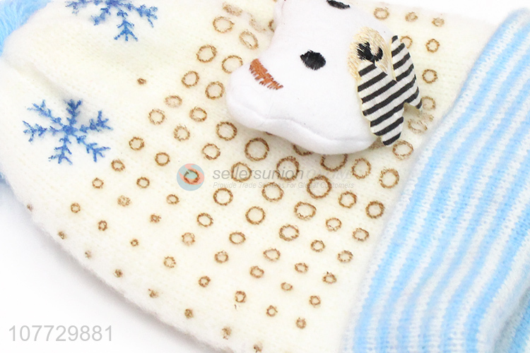 Hot sale cartoon bear children hat toddler fuzzy beanie cap