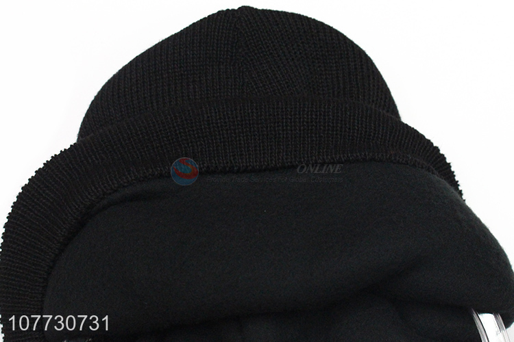 Recent products winter acrylic knitted hat fleece lined beanie hat for men