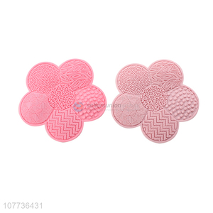 Good sale plum blossom shape silicone cleaning mat cosmetic brush cleaning pad