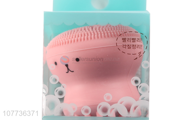 Creative design octopus shape silicone facial brush soft waterproof face scrubber