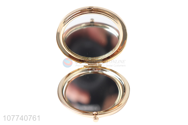 High quality round foldable luxury geometry makeup mirror cosmetic mirror