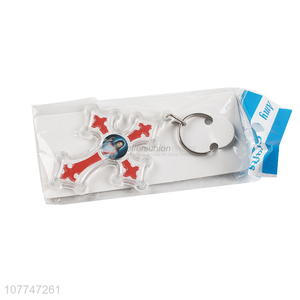 Top Quality Cross Shape Plastic Key Chain Customized Keychains